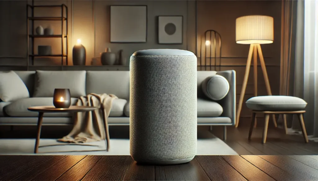 Altavoz inteligente en salón moderno