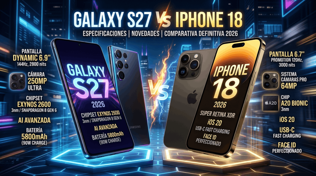 Galaxy S27 vs iPhone 18 Especificaciones, Novedades y Comparativa Definitiva 2026