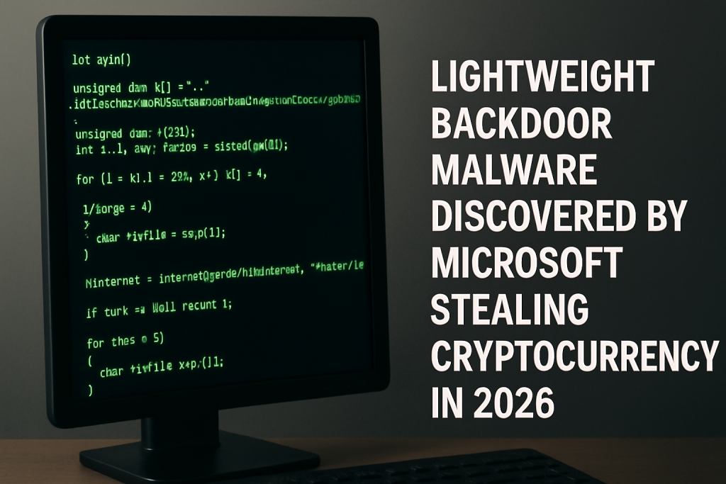 Código malicioso de backdoor ligero descubierto por Microsoft robando criptomonedas en 2026