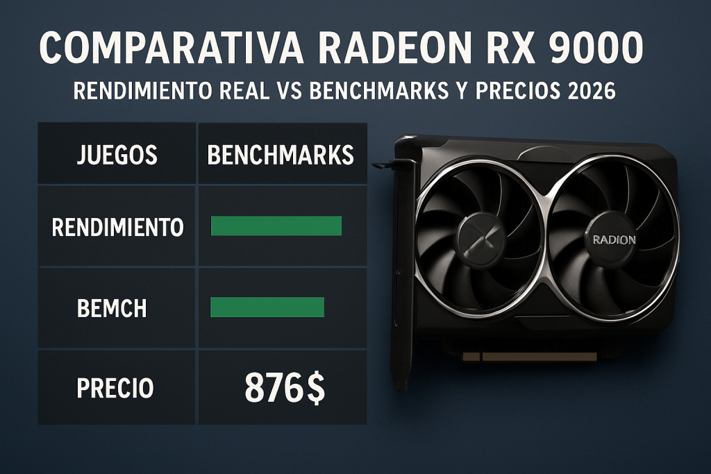 Comparativa Radeon RX 9000 rendimiento real vs benchmarks y precios 2026