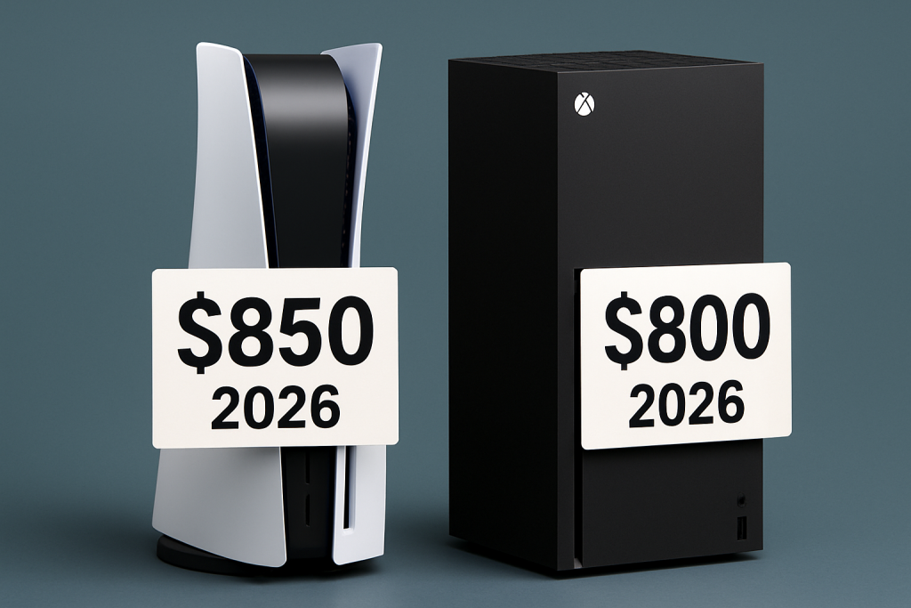 Consolas PS5 y Xbox Series con etiquetas de precio elevado en 2026