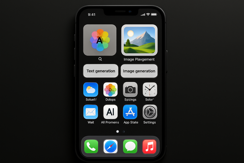 Pantalla de iPhone mostrando la interfaz de iOS 27 con nuevas funciones de IA